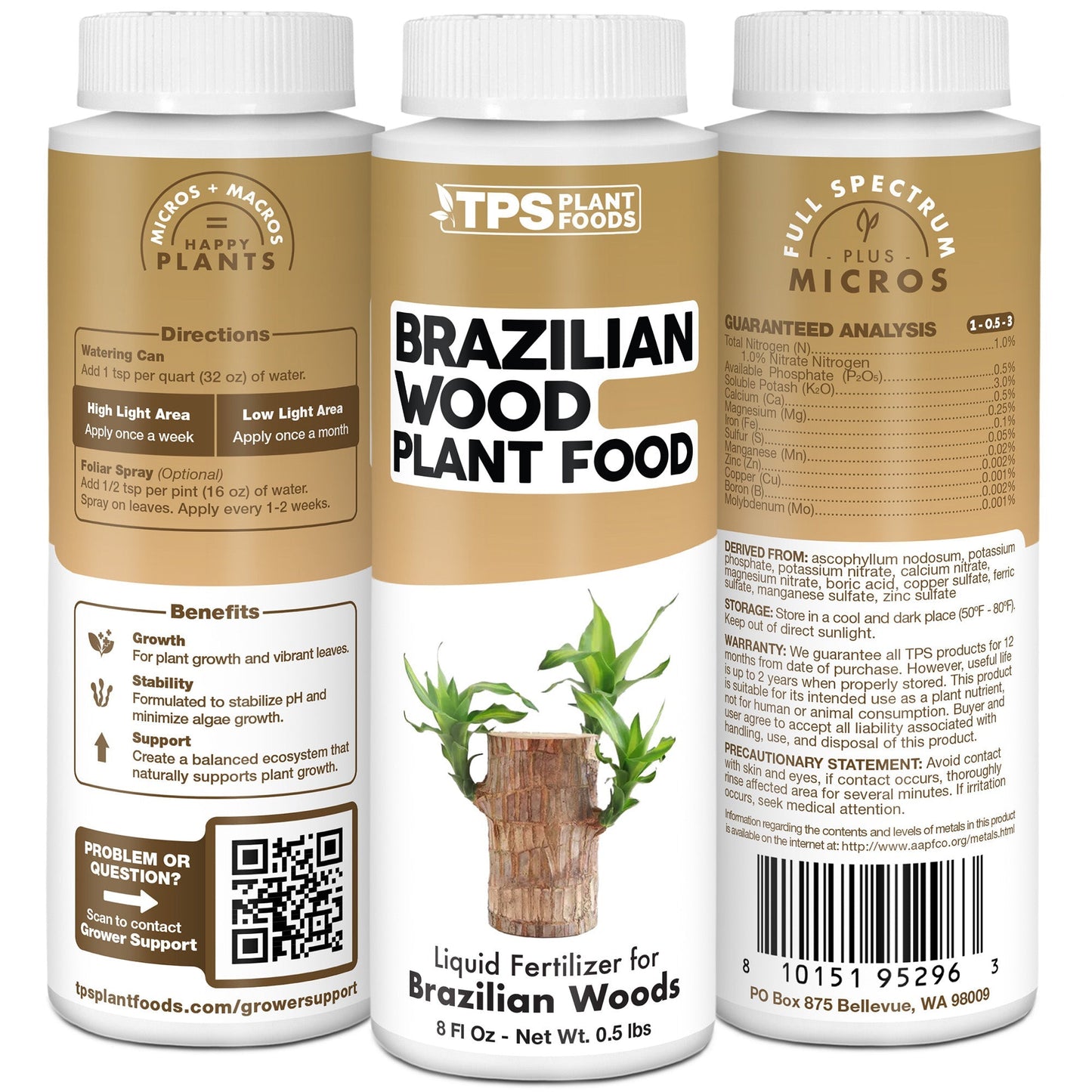 Brazilian Wood Plant Food formula, features, and plant care details