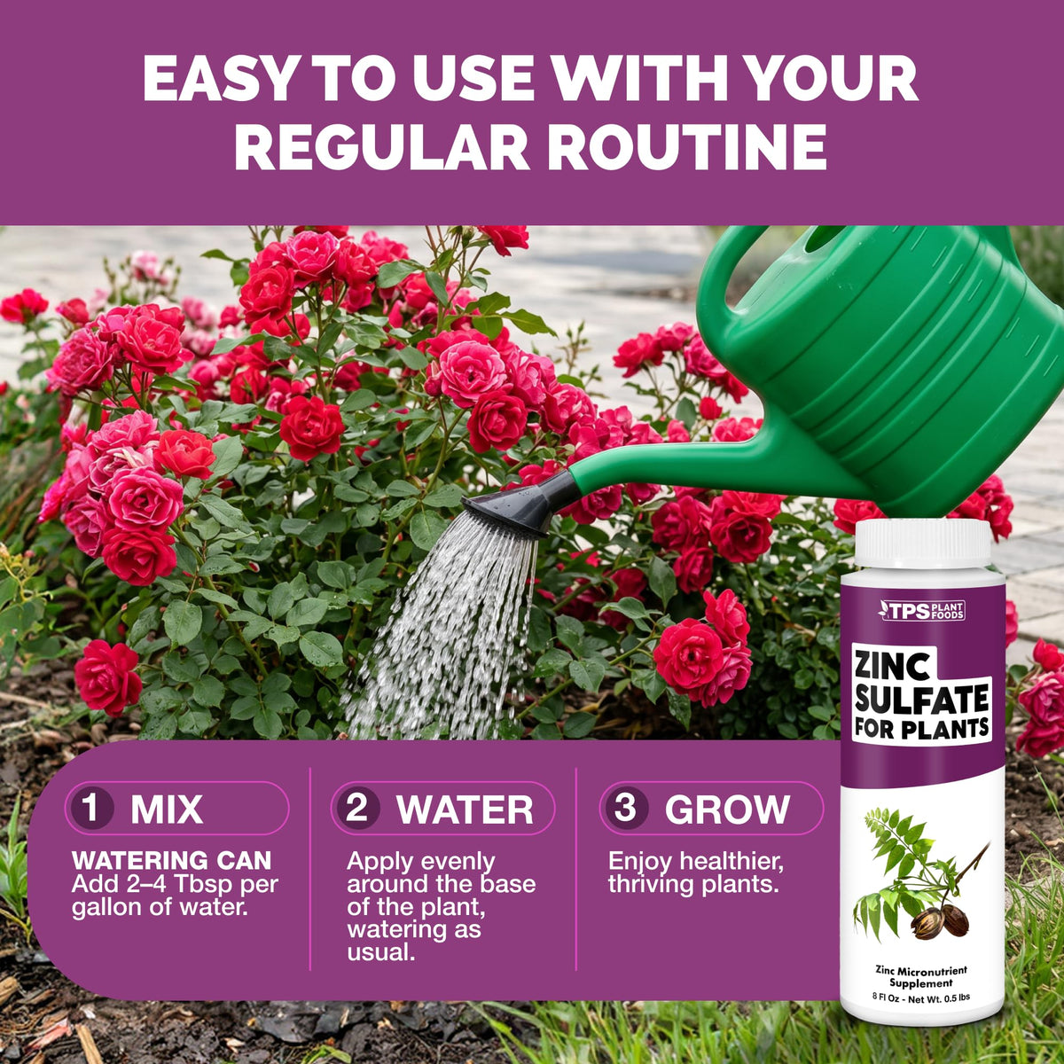 Zinc Sulfate for Plants - 8 Ounce