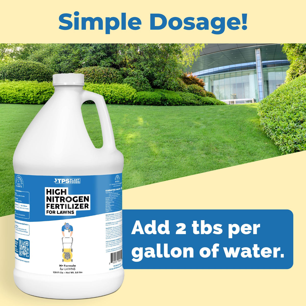High Nitrogen Fertilizer for Lawns - 128 Ounce