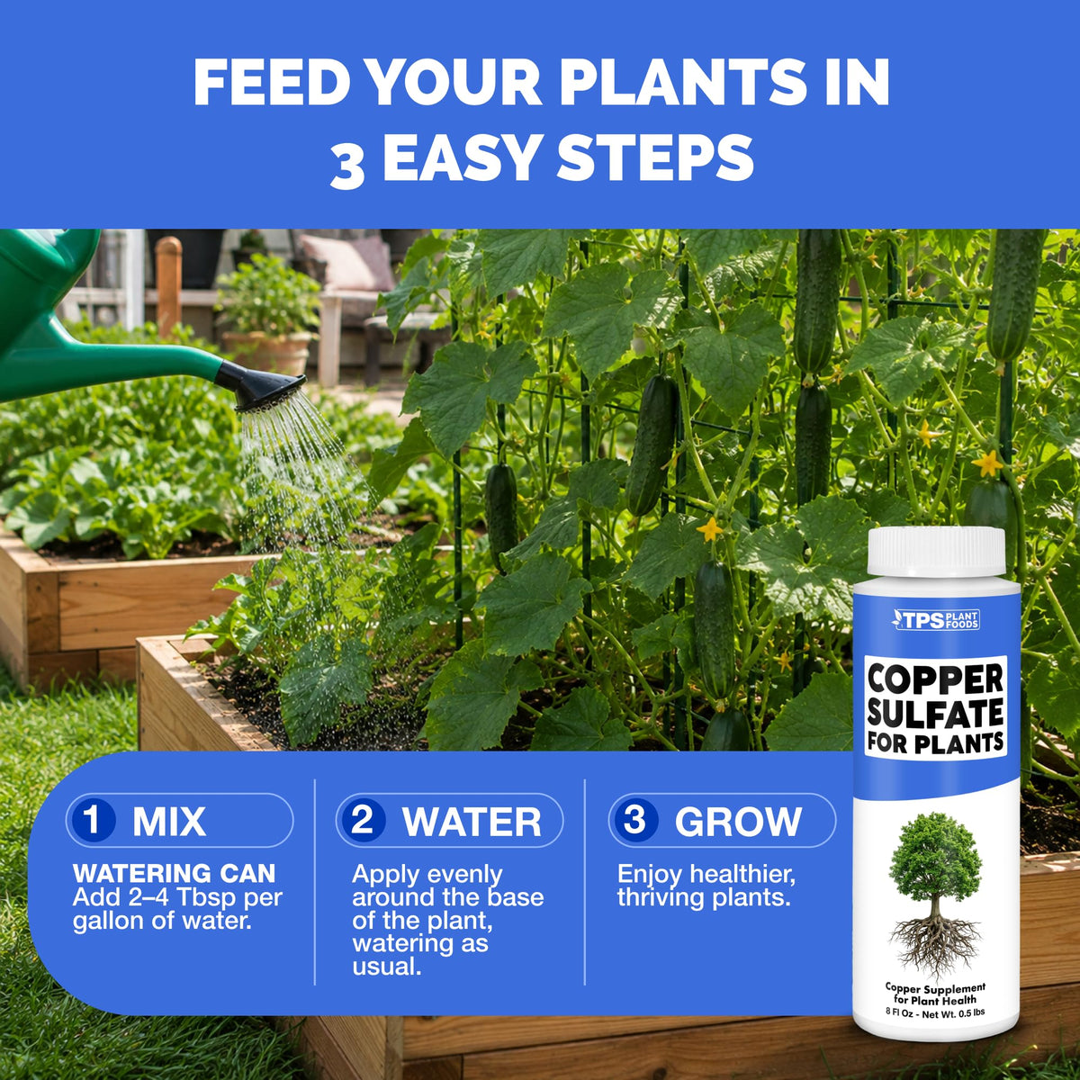 Copper Sulfate for Plants - 8 Ounce