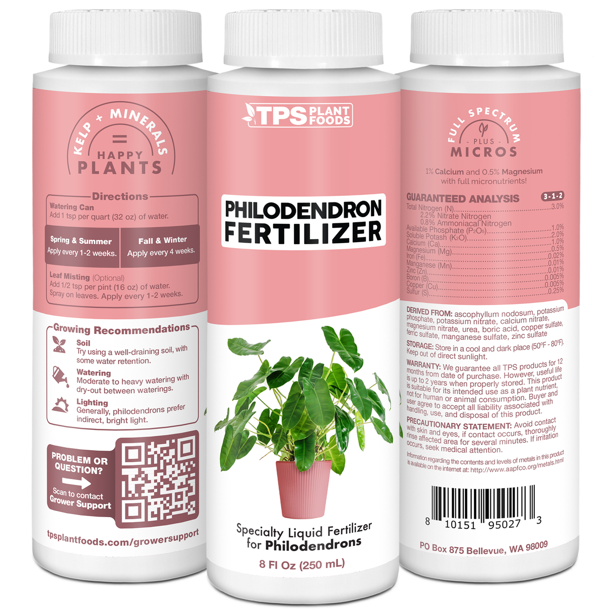 TPS Plant Foods Philodendron Fertilizer 3-1-2, 1 gallon bottle