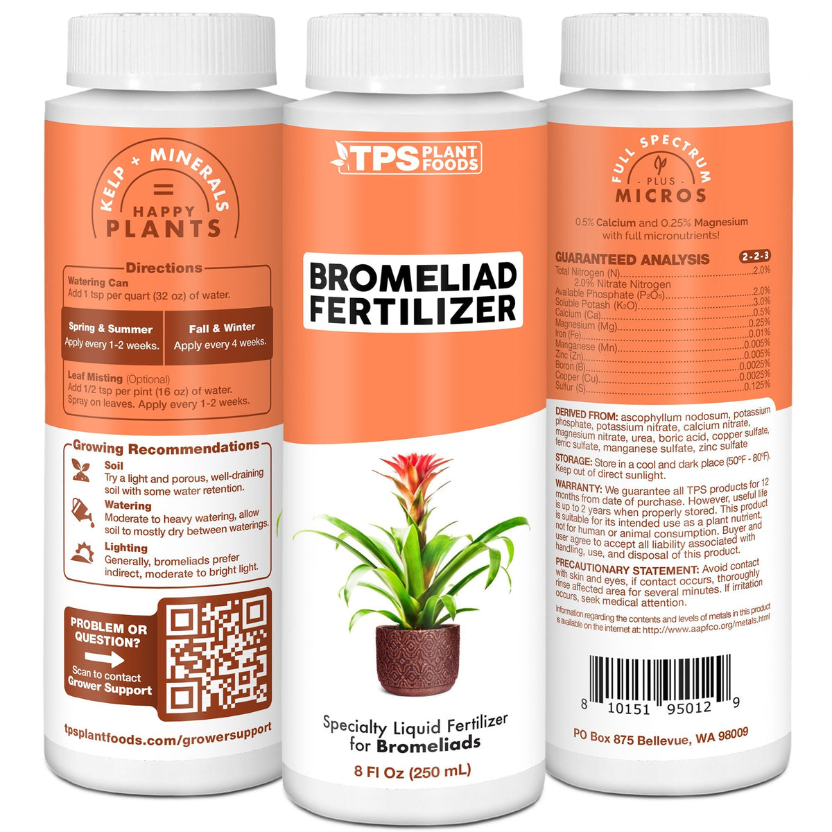 Bromeliad Fertilizer product package shown with plants
