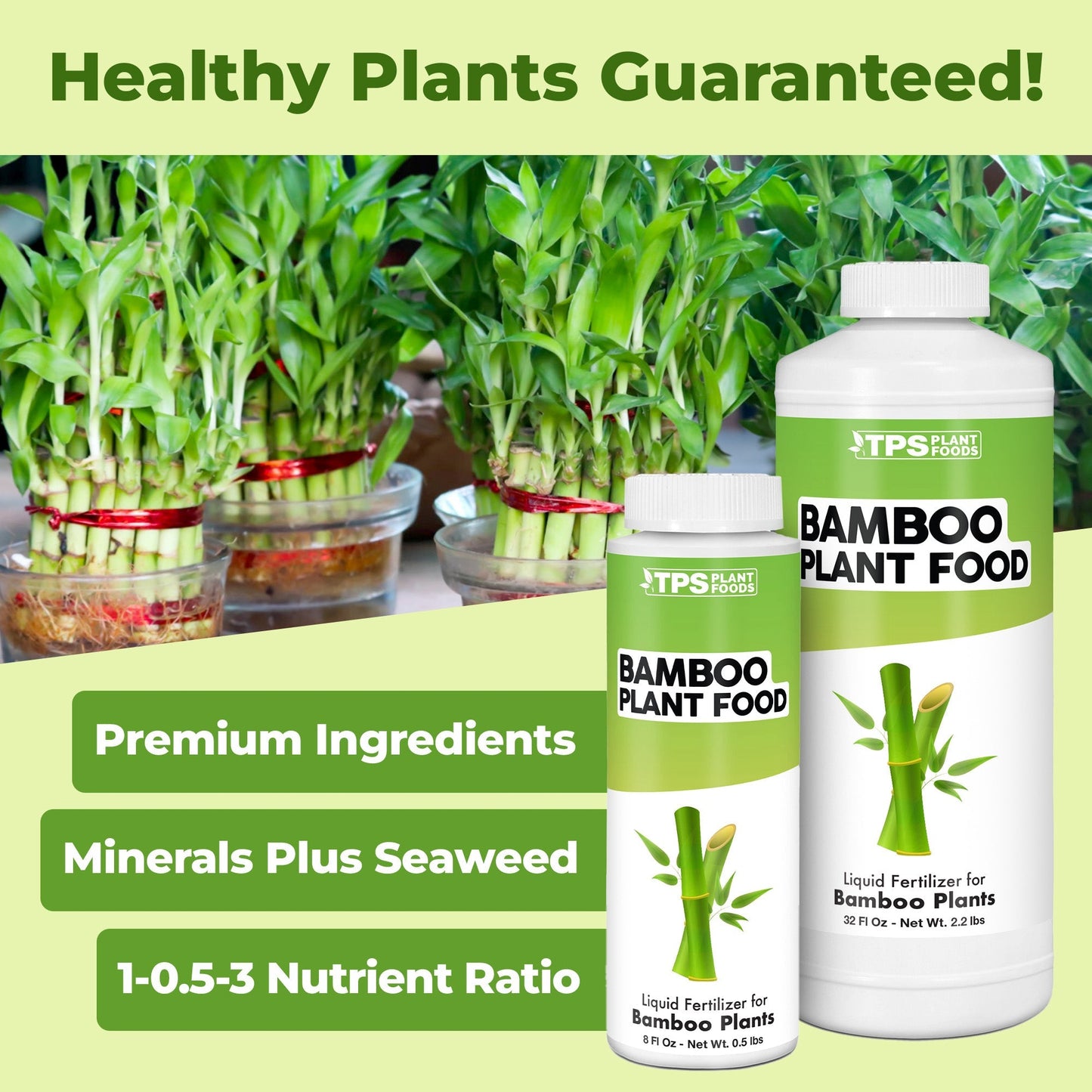 Bamboo Fertilizer product package shown with plants