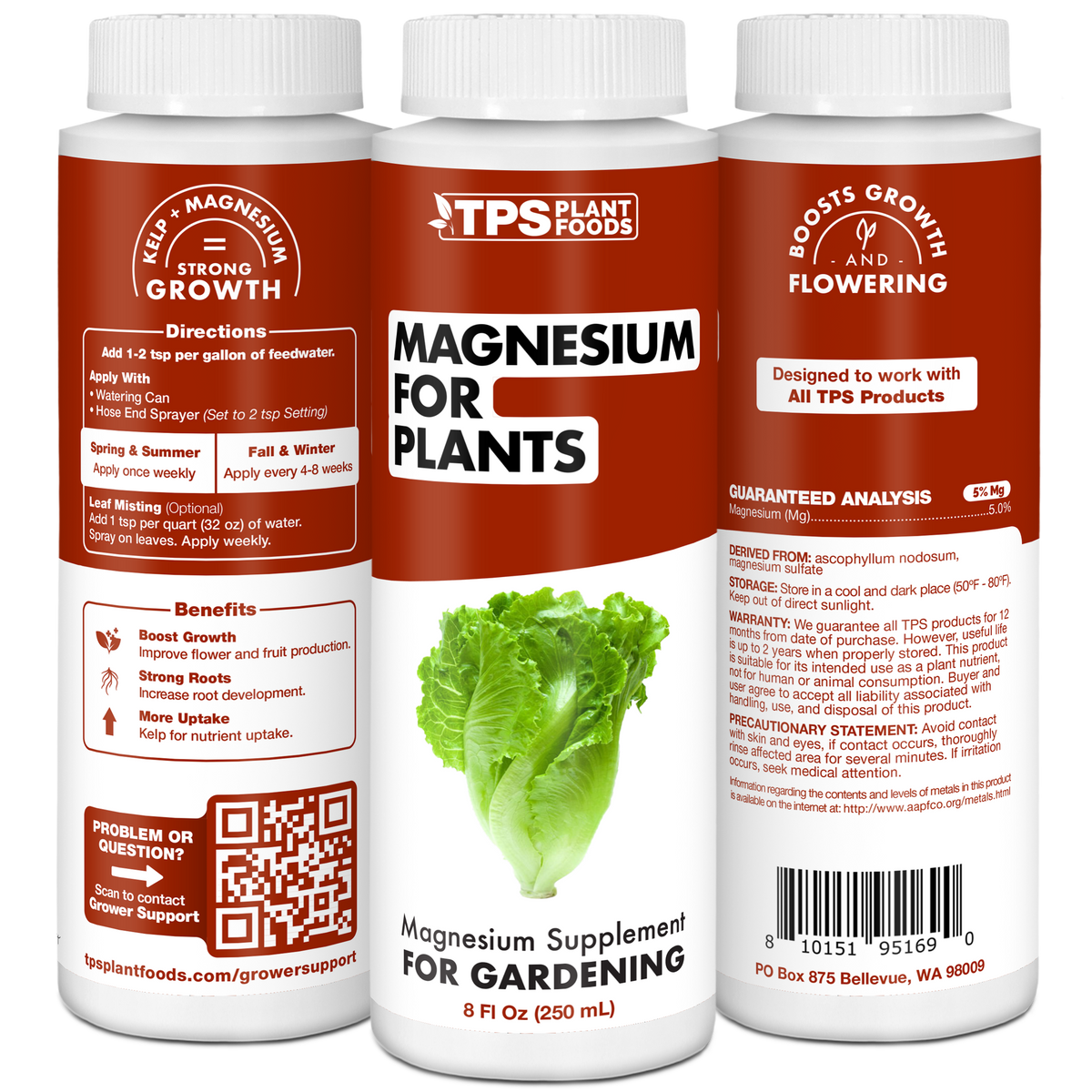Magnesium for Plants product package shown with plants