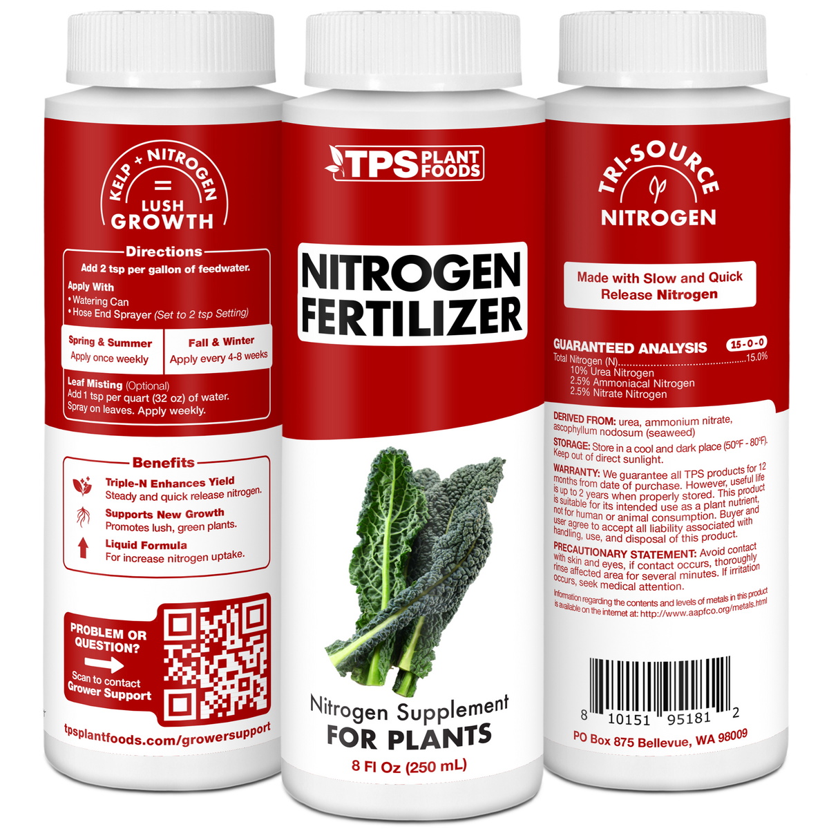Nitrogen Fertilizer product package shown with plants