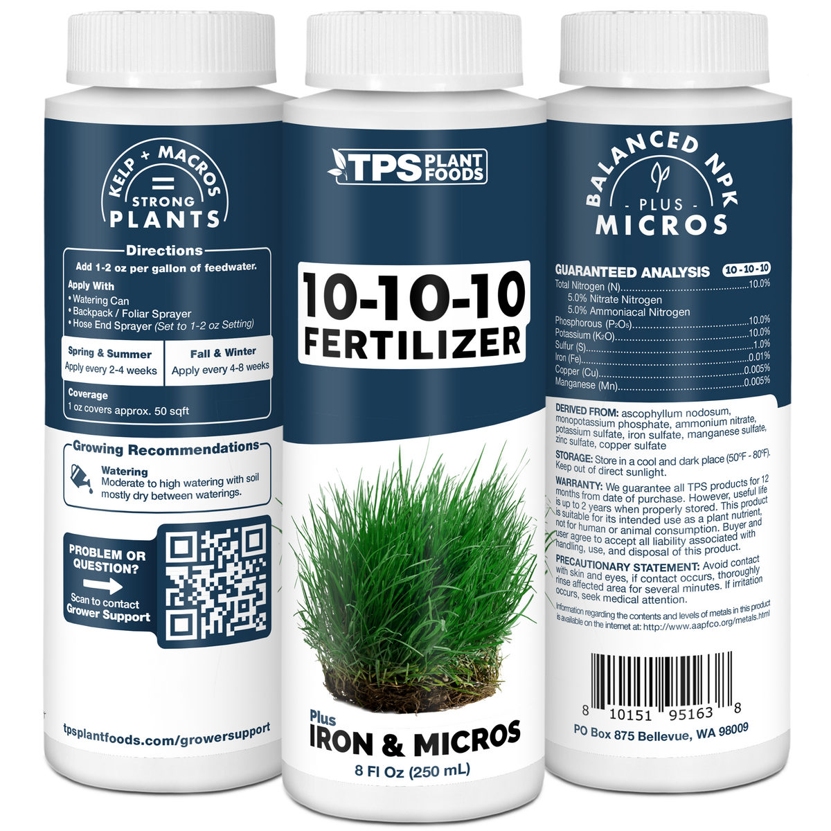10-10-10 for General Use product package shown with plants