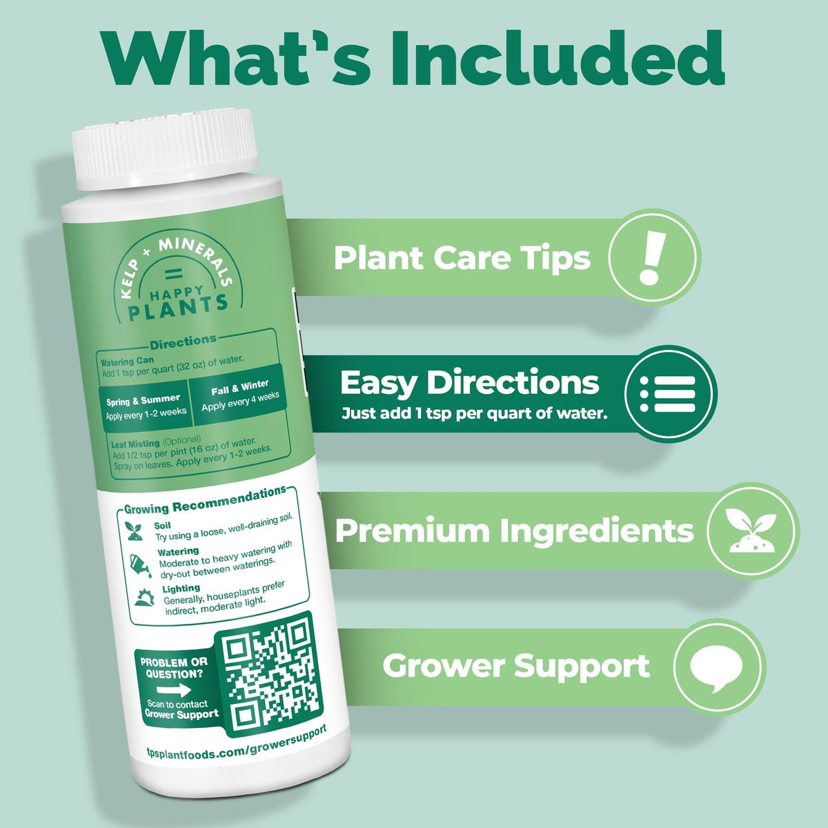 How to mix and apply TPS House Plant Food — 1 tsp per quart [other]