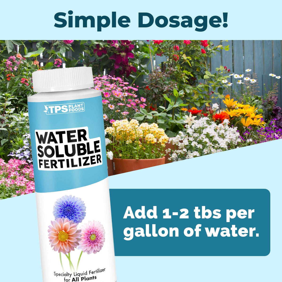 TPS Plant Foods Water Soluble Fertilizer 3.6-3-5.1, 8 oz bottle [dosage]