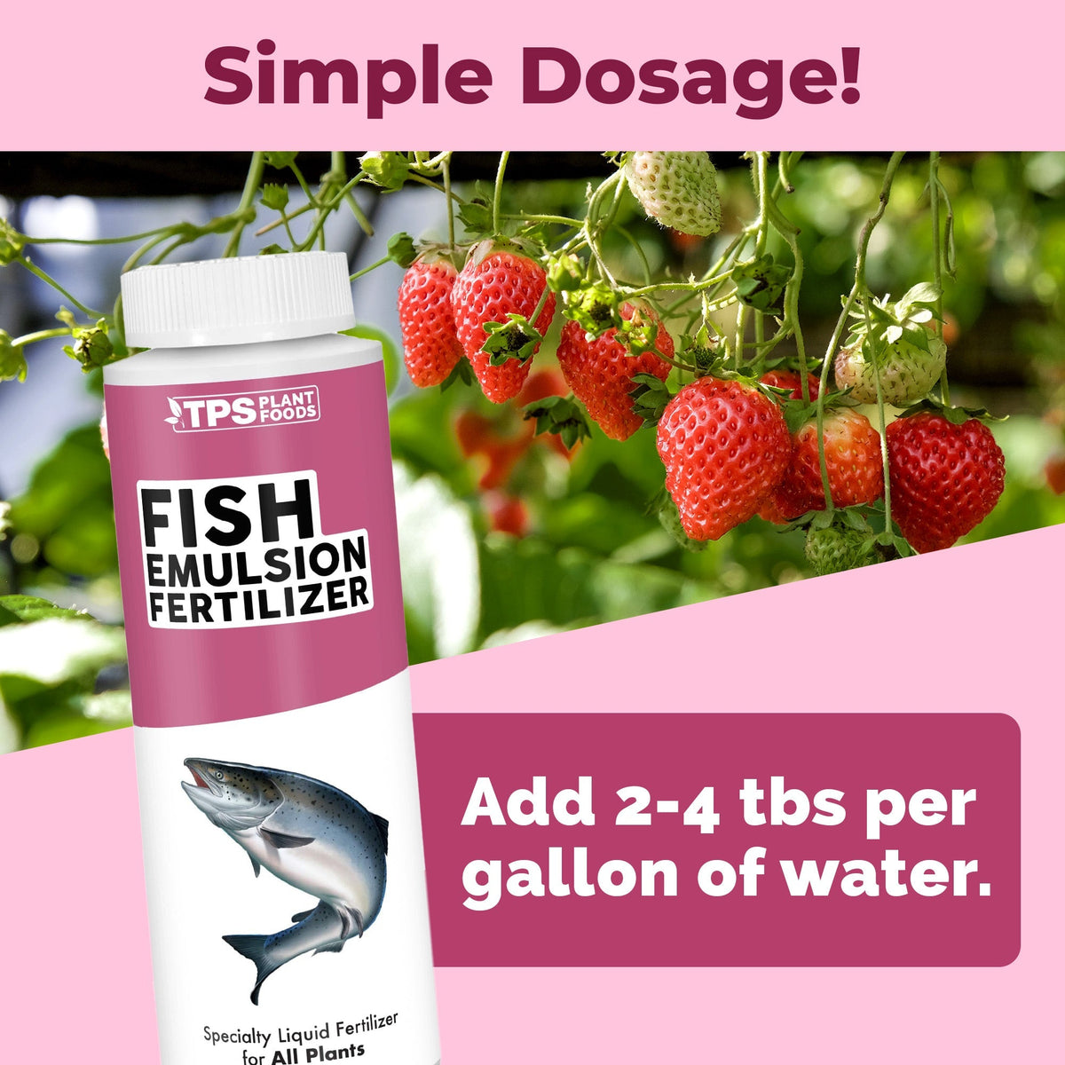 TPS Plant Foods Fish Emulsion Fertilizer 4-2-0.4, 8 oz bottle [dosage]