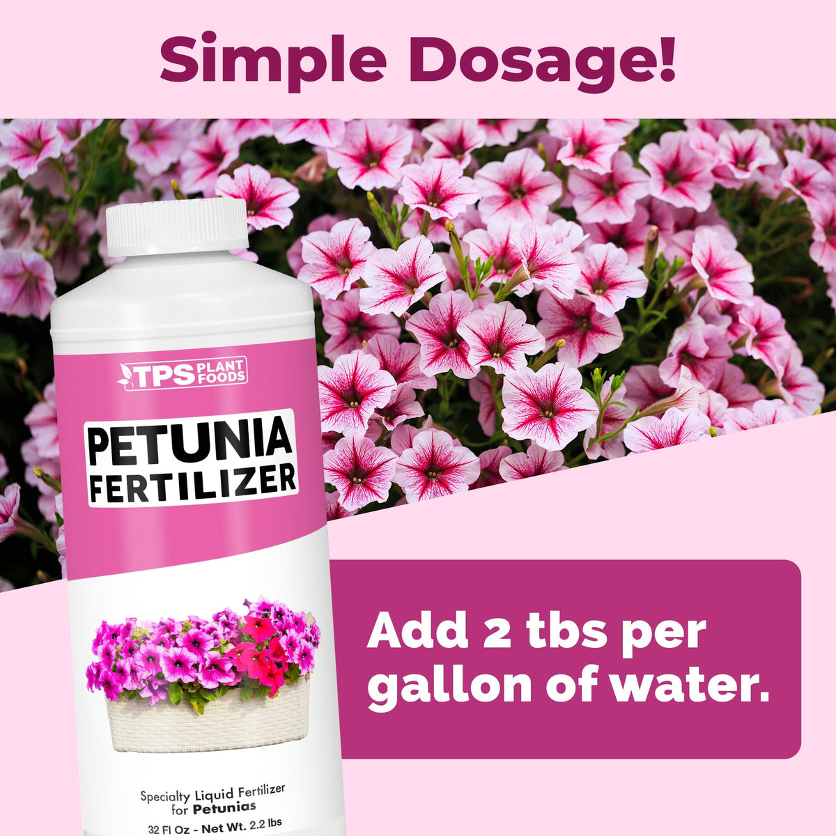 TPS Plant Foods Petunia Fertilizer 3-3.6-5.1 bottle