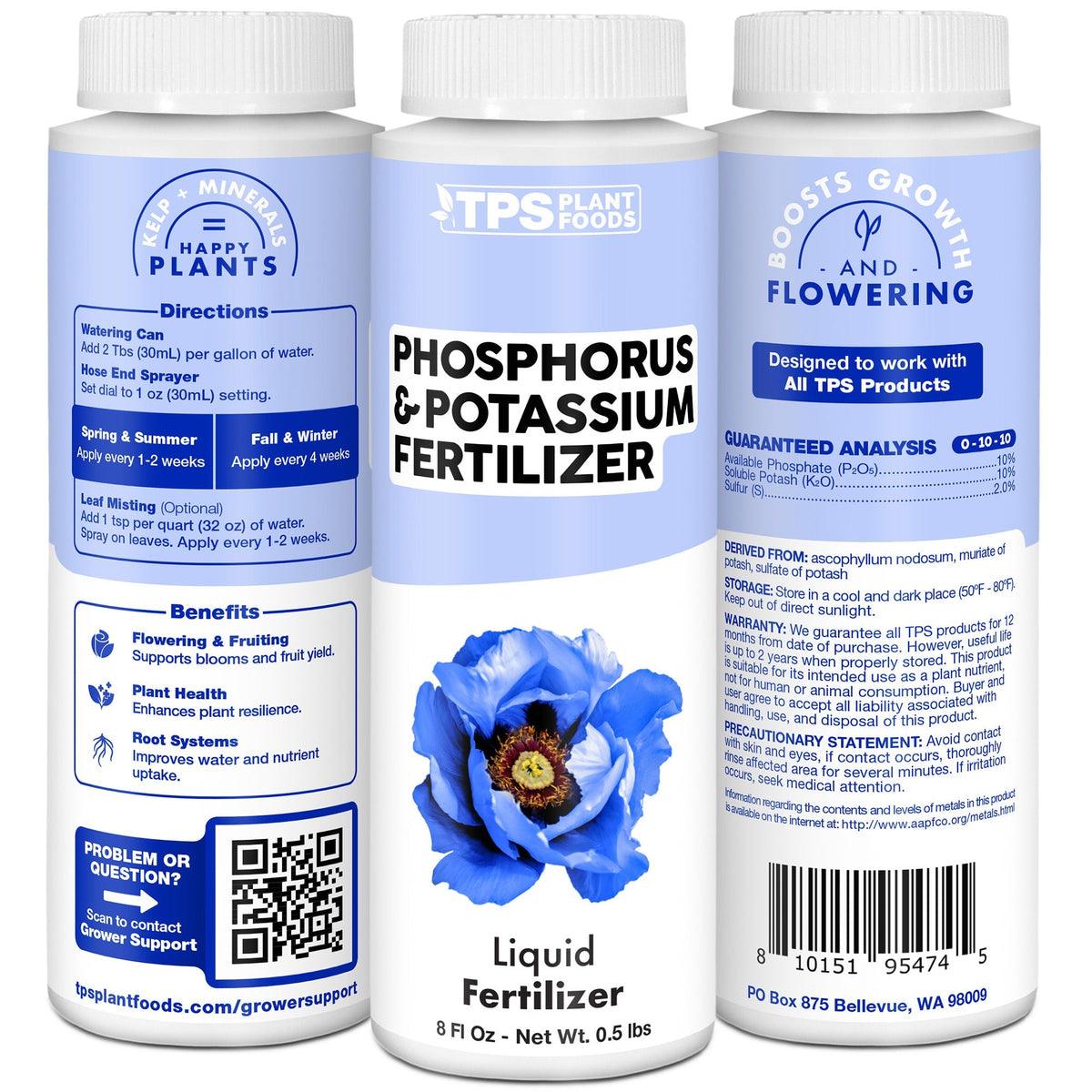 TPS Phosphorus and Potassium Fertilizer 0-10-10 formula, ingredients and flowering plants care details [tri-wrap]