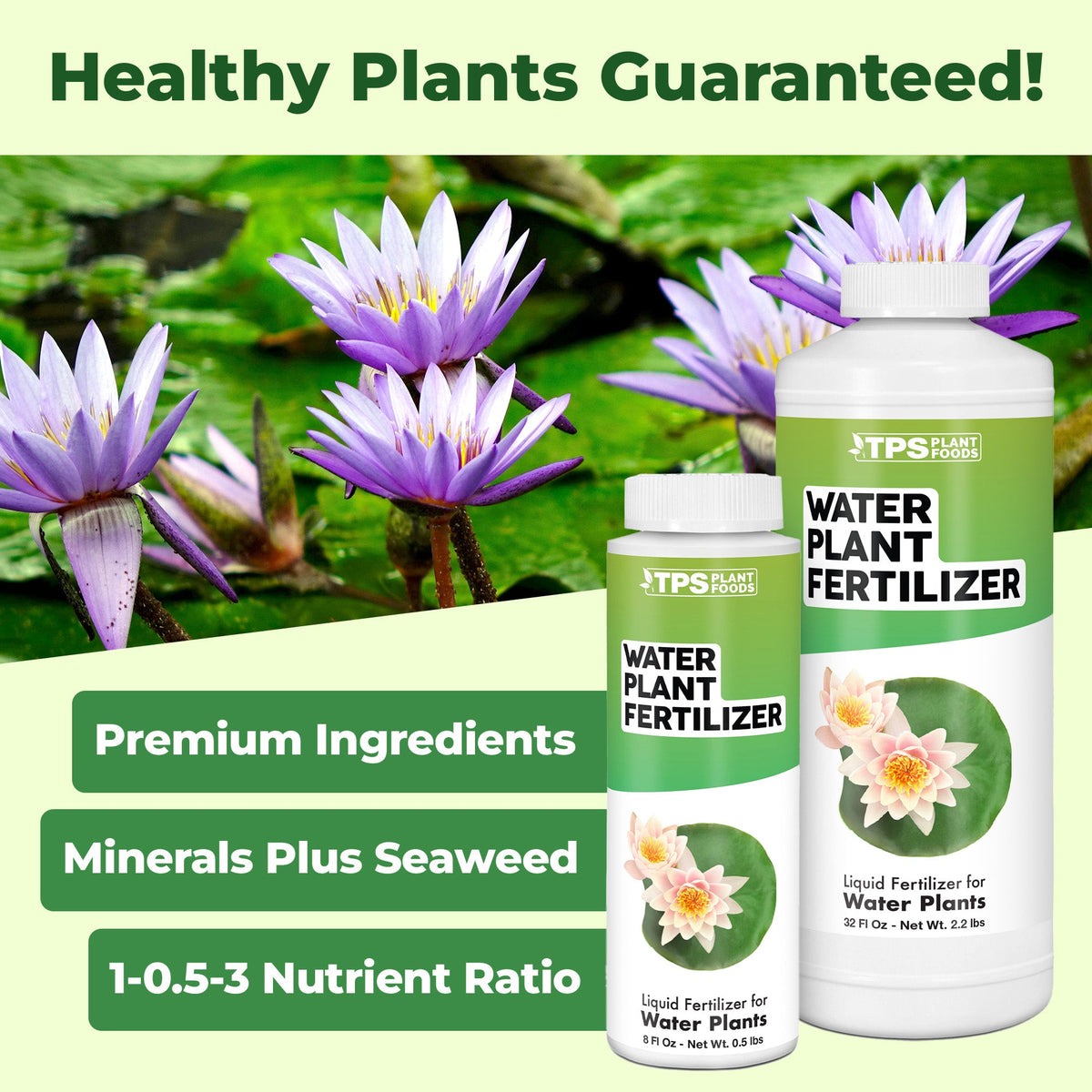 Water Plant Fertilizer product package shown with plants