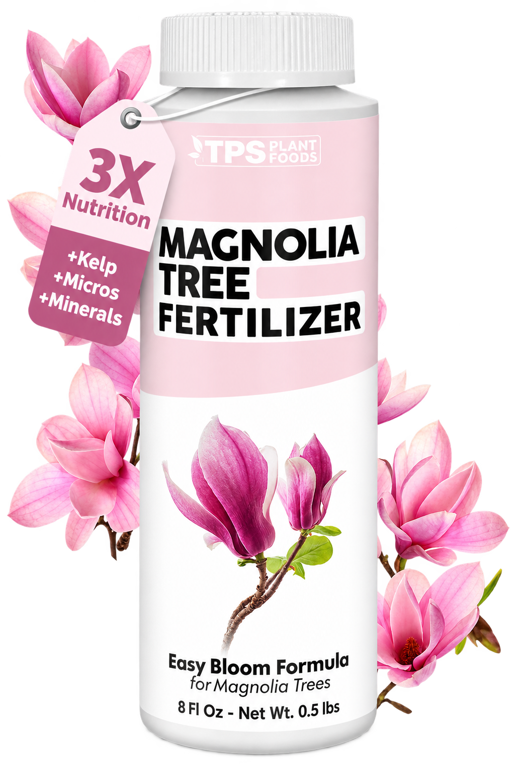 TPS Plant Foods Magnolia Tree Fertilizer 3-3.6-5.1, 8 oz bottle
