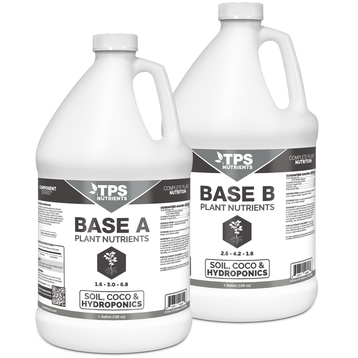 TPS Plant Foods Base A+B Plant Nutrients 1 gallon product package