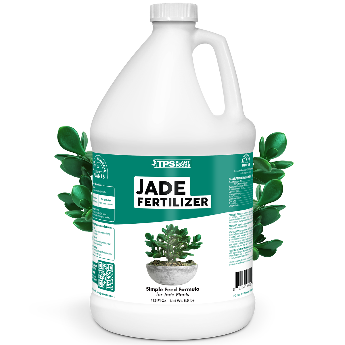 TPS Plant Foods Jade Fertilizer 2-2-3, 1 gallon bottle, 128 oz bottle [wrap]