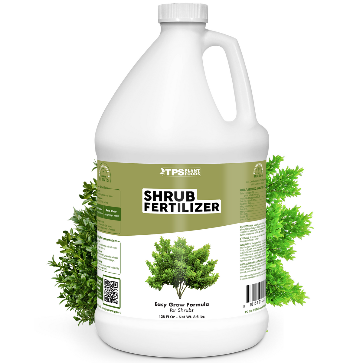 TPS Plant Foods Shrub Fertilizer 3.6-3-5.1, 1 gallon bottle