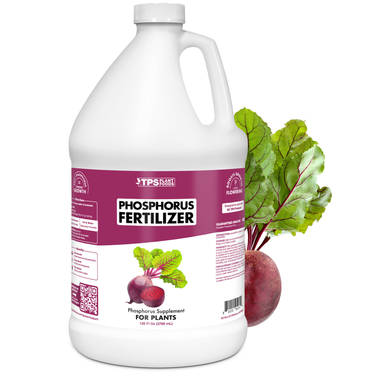 TPS Plant Foods Phosphorus Fertilizer 0-10-0, 1 gallon bottle, 128 oz bottle [wrap]