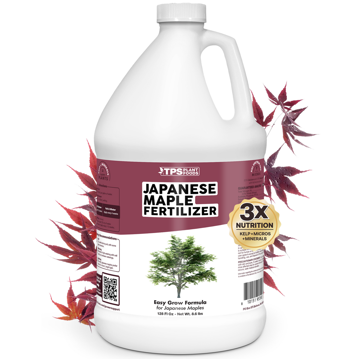 TPS Plant Foods Japanese Maple Fertilizer 3.6-3-5.1, 1 gallon bottle, 128 oz bottle [wrap]