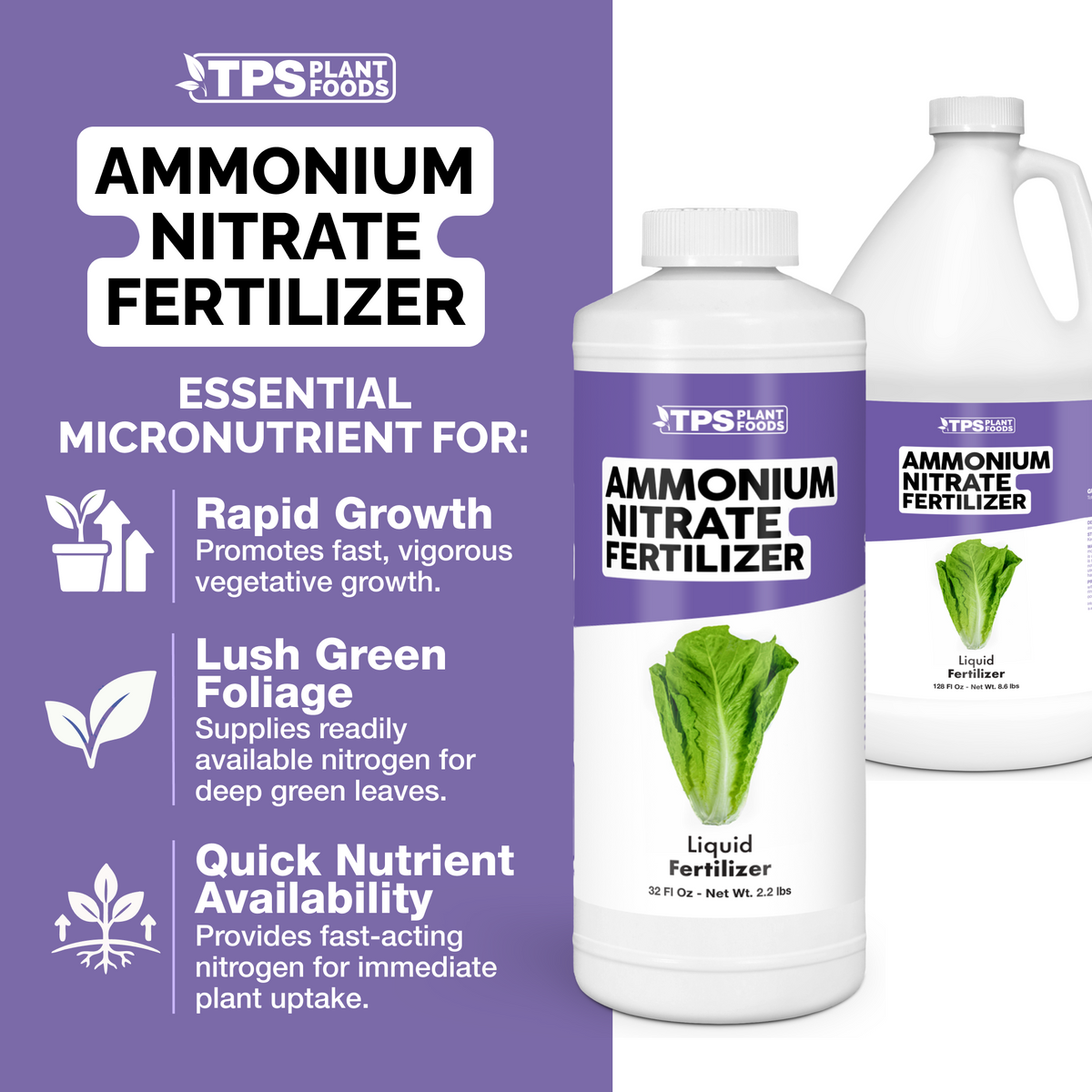 Why plants thrive on TPS Ammonium Nitrate Fertilizer: balanced NPK with kelp, fast-acting liquid, gentle feeding [other]