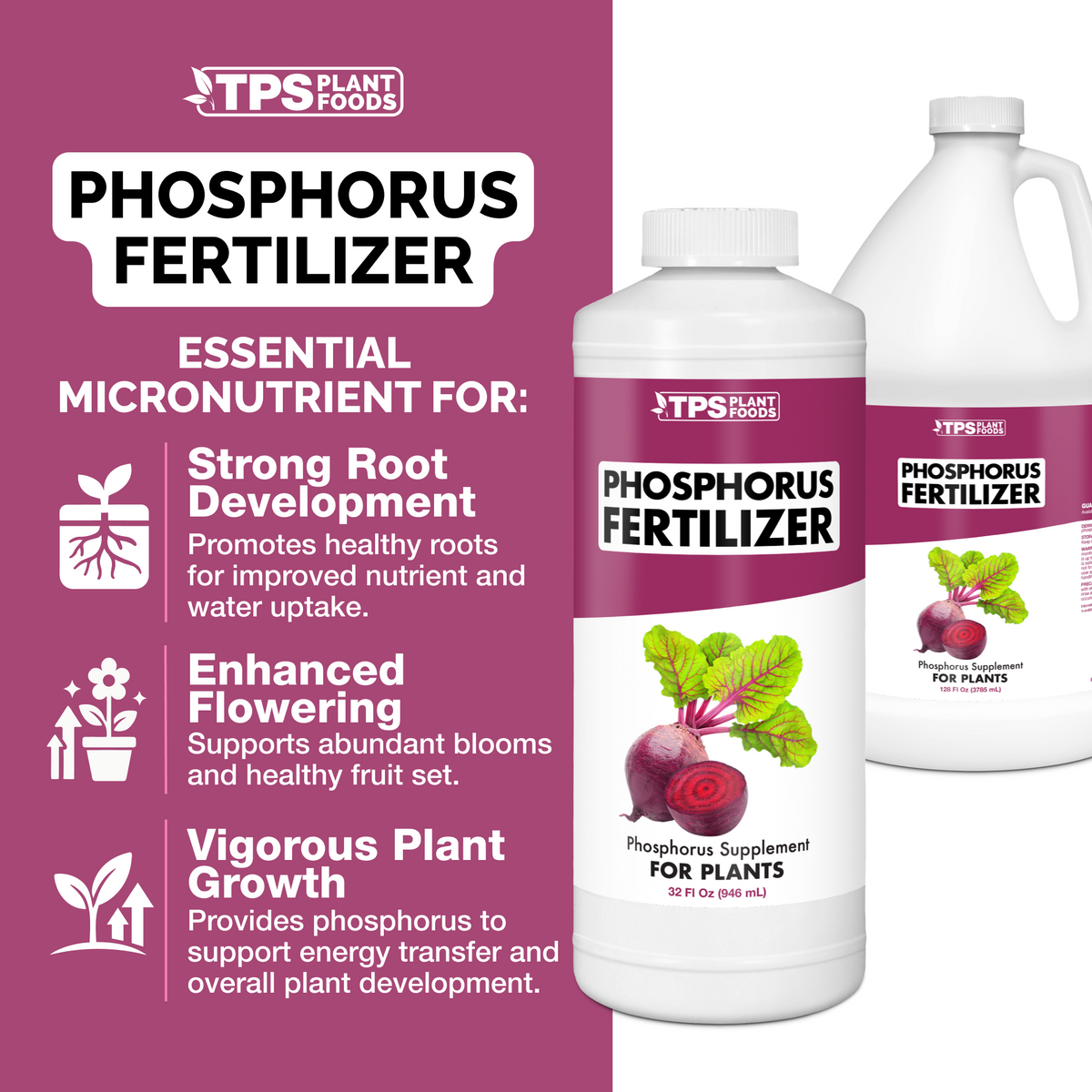 Why plants thrive on TPS Phosphorus Fertilizer: balanced NPK with kelp, fast-acting liquid, gentle feeding [other]