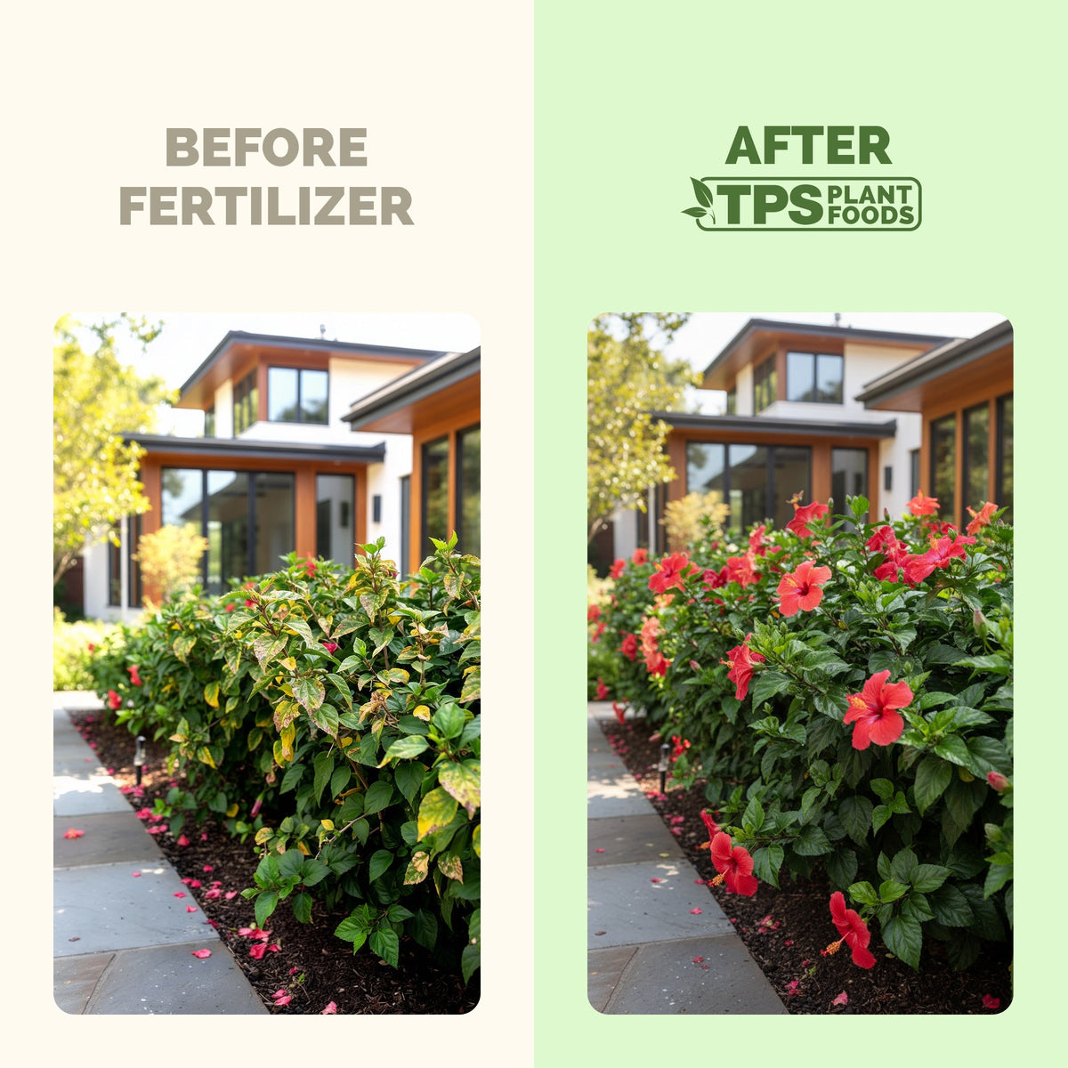 Plants before and after TPS 10-10-10 for Plants: fuller, greener growth [results]