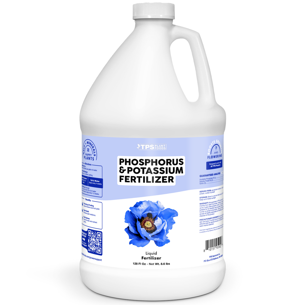 tps 1 gallon bottle wrap phosphorus and potassium fertilizer, 128 oz bottle [wrap]