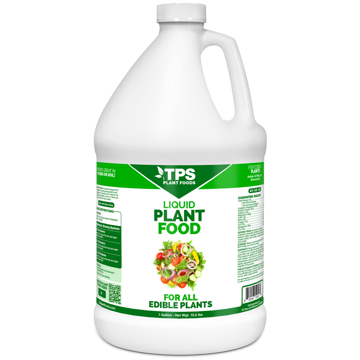TPS Plant Foods Liquid Plant Food 4-3-6, 1 gallon bottle, 128 oz bottle [wrap]