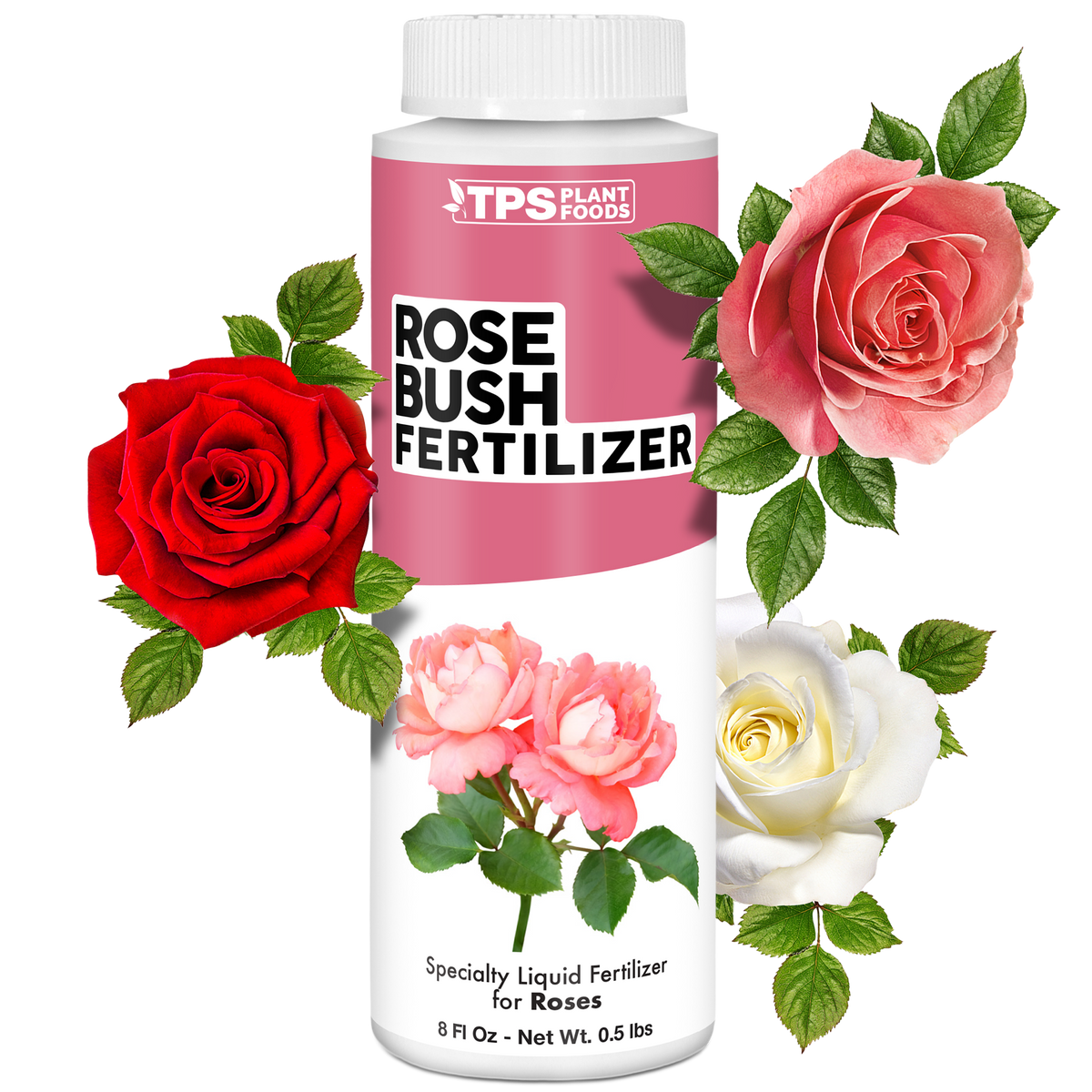 TPS Plant Foods Rose Bush Fertilizer 3-3.6-5.1, 8 oz bottle